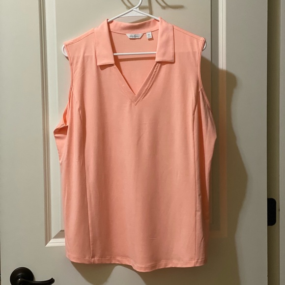 Lady Hagen Orange Collared Golf Tank - Picture 1 of 2